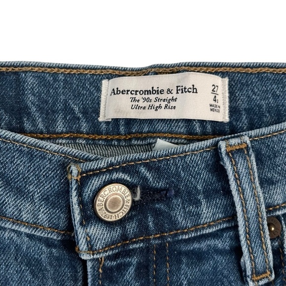 Abercrombie & Fitch The 90's Straight Ripped Ultra High Rise Women Jeans Size 4 - Picture 6 of 8